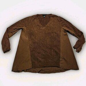 Peace Of Cloth New York Boho Knit And Fabric Blend Long Sleeve Sweater XL Boho